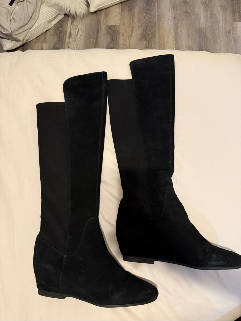 Nine West Black Knee-High Suede Boots size 12
